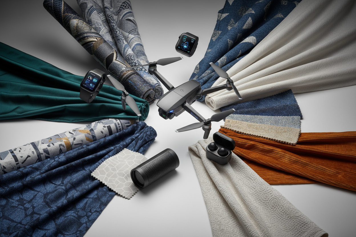 drone and differentsunique gagets and textiles